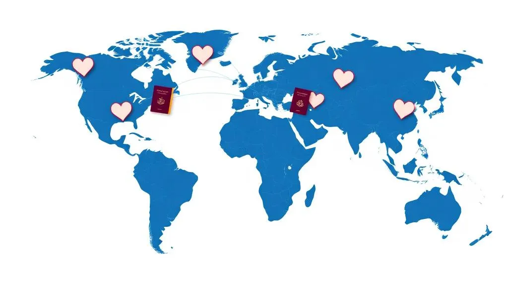 דיני משפחה בינלאומיים - גלובוס עם משפחות מרקעים שונים